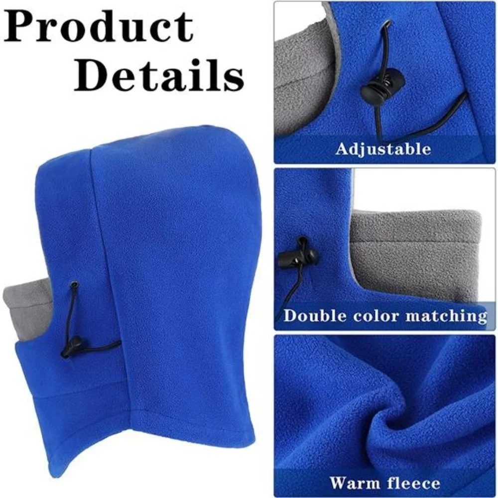3 Pcs Men's Ski Mask Windproof Ski Hoodie Winter Face Covering Neck Gaiter